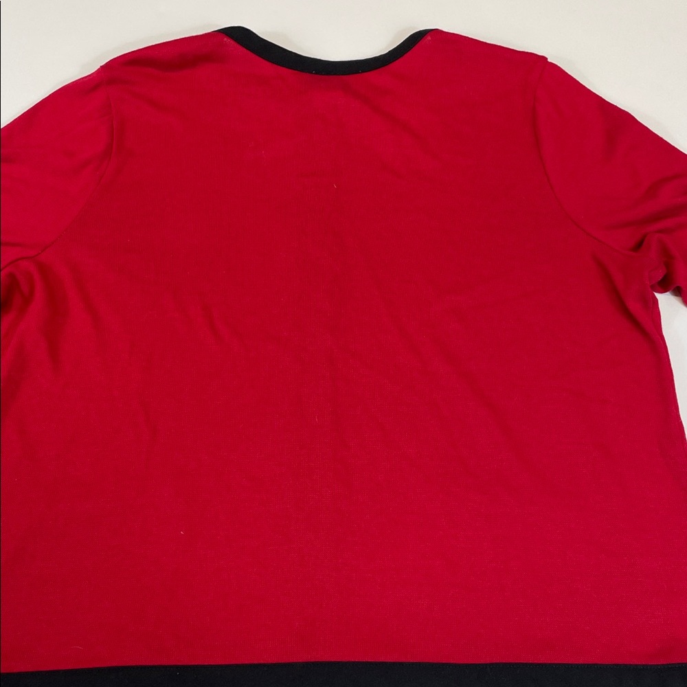 Cathy Daniels Red Cardigan Sweater Studded Rhinestone Trim Womens Sz XL - Picture 7 of 8